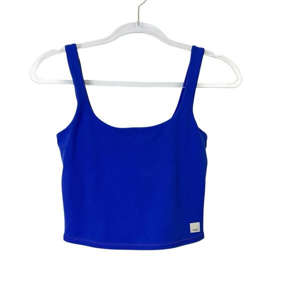 Vuori Daily Crop Tank Top Women’s Size XS Copenhagen Blue Medium Support Bra - Picture 1 of 8